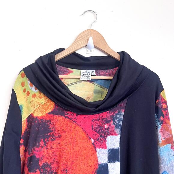 Parsley & Sage Artsy Lagenlook Tunic Top Size XL Art To Wear Boho Avant Garde - Picture 4 of 10